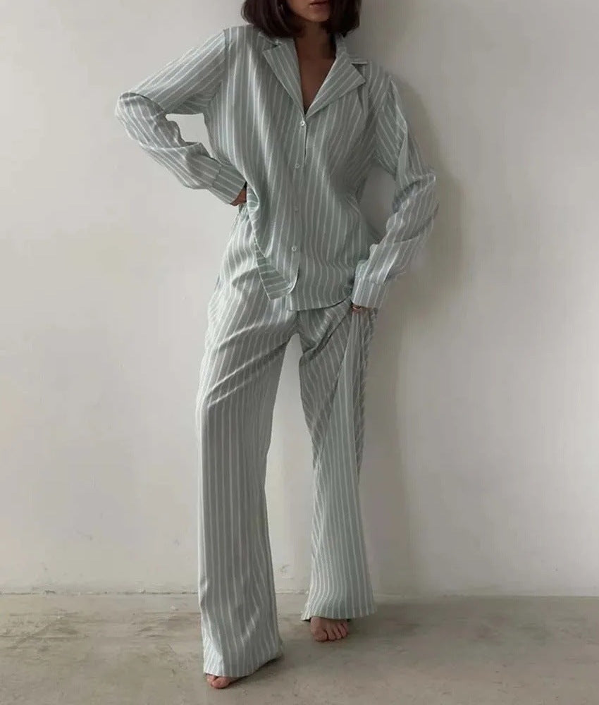 Damen Luxuriös Gestreiftes Pyjama-Set Drune