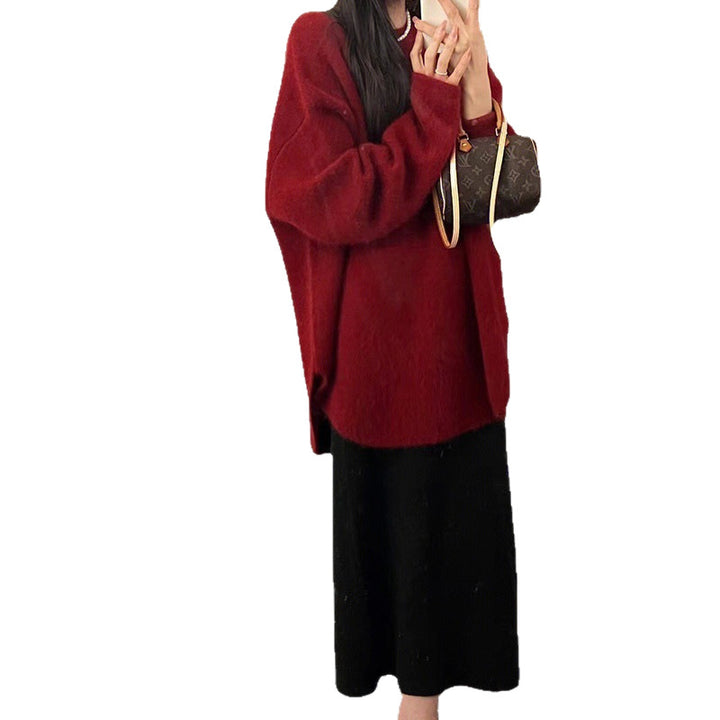 Damen Kuscheliger Oversized Pullover aus weichem Strickmaterial mit lässigem Schnitt Drune