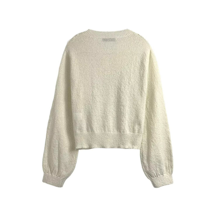 Damen Strickjacke mit filigranen Häkelakzenten und Knopfleiste Drune