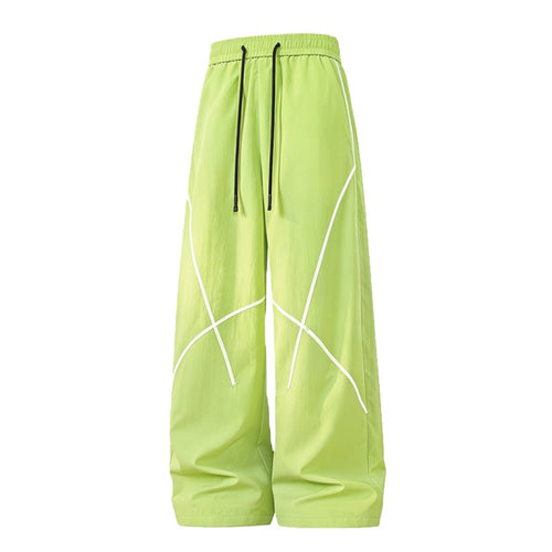 Herren Weite Funktions-Nylonhose mit Kordelbund, reflektierenden Nahtdetails & lässiger Baggy‑Silhouette Drune