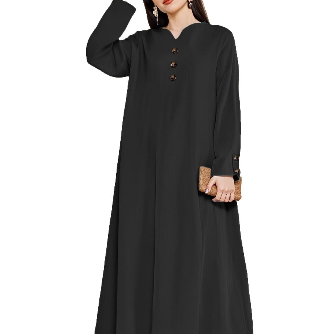 Damen Maxikleid mit eleganter Knopfleiste Drune