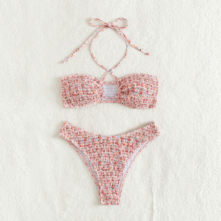 Damen Bandeau-Bikini mit raffiniertem Bindeband und hoch geschnittenem Slip Drune