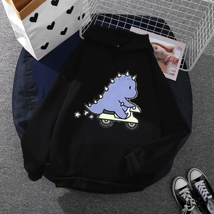 Damen nan Kapuzenpullover im Relaxed-Fit mit botanischer Frucht-Illustration und Kängurutasche Drune