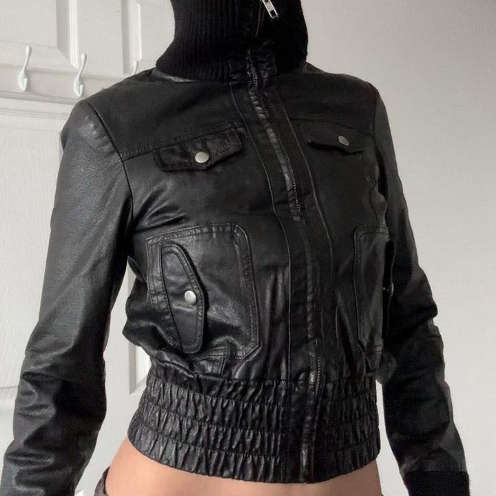 Damen Lederoptik-Bomberjacke Drune