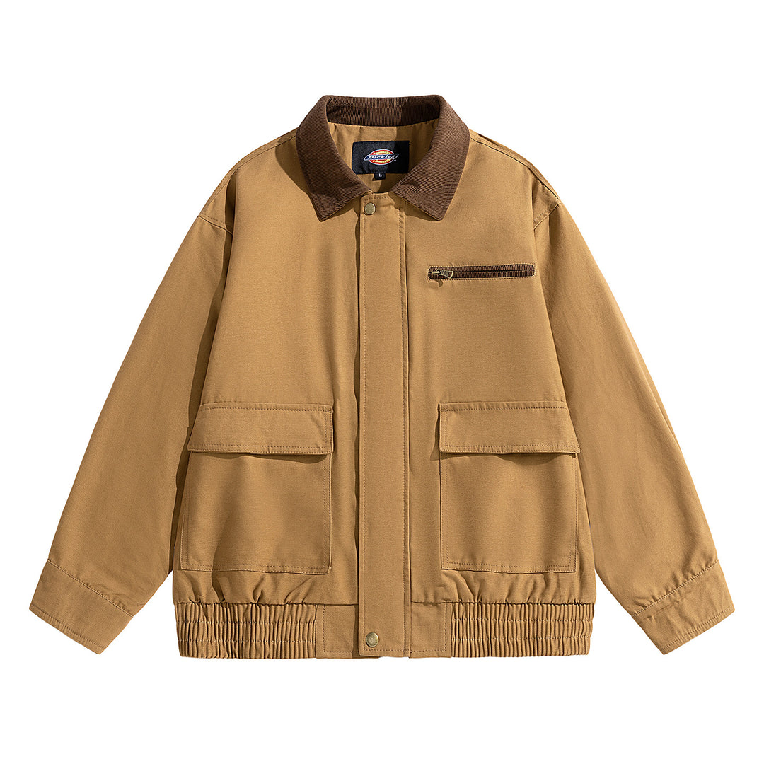 Herren Oversize-Utility-Fieldjacke mit Cordkragen, elastischem Saum & Pattentaschen Drune