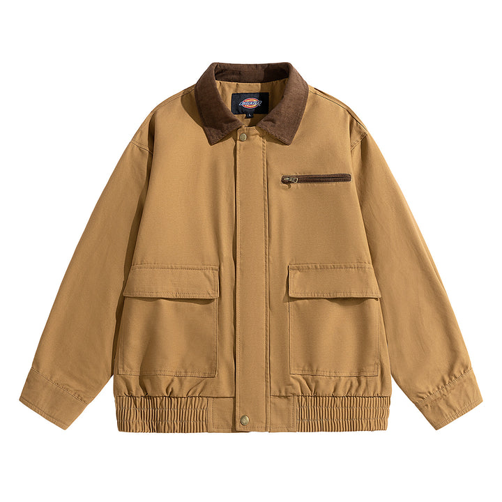 Herren Oversize-Utility-Fieldjacke mit Cordkragen, elastischem Saum & Pattentaschen Drune