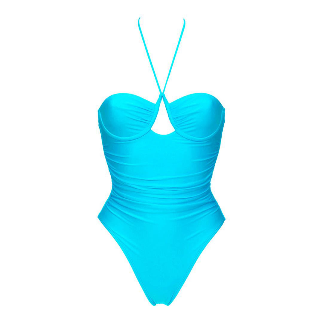 Damen Einteiliger Badeanzug mit elegantem Cut-Out und Raffungen Drune