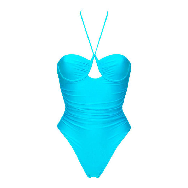 Damen Einteiliger Badeanzug mit elegantem Cut-Out und Raffungen Drune