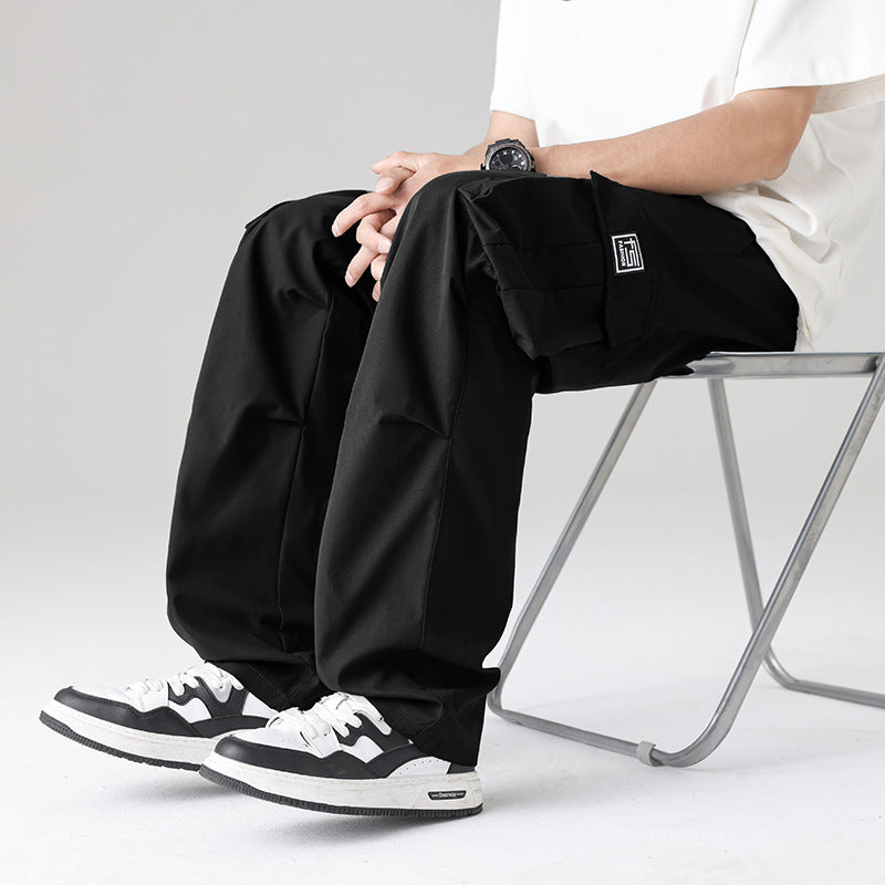 Herren Multifunktionale Cargo-Loungehose mit elastischem Tunnelzugbund, Mehrfachtaschen & verstellbarem Beinabschluss Drune