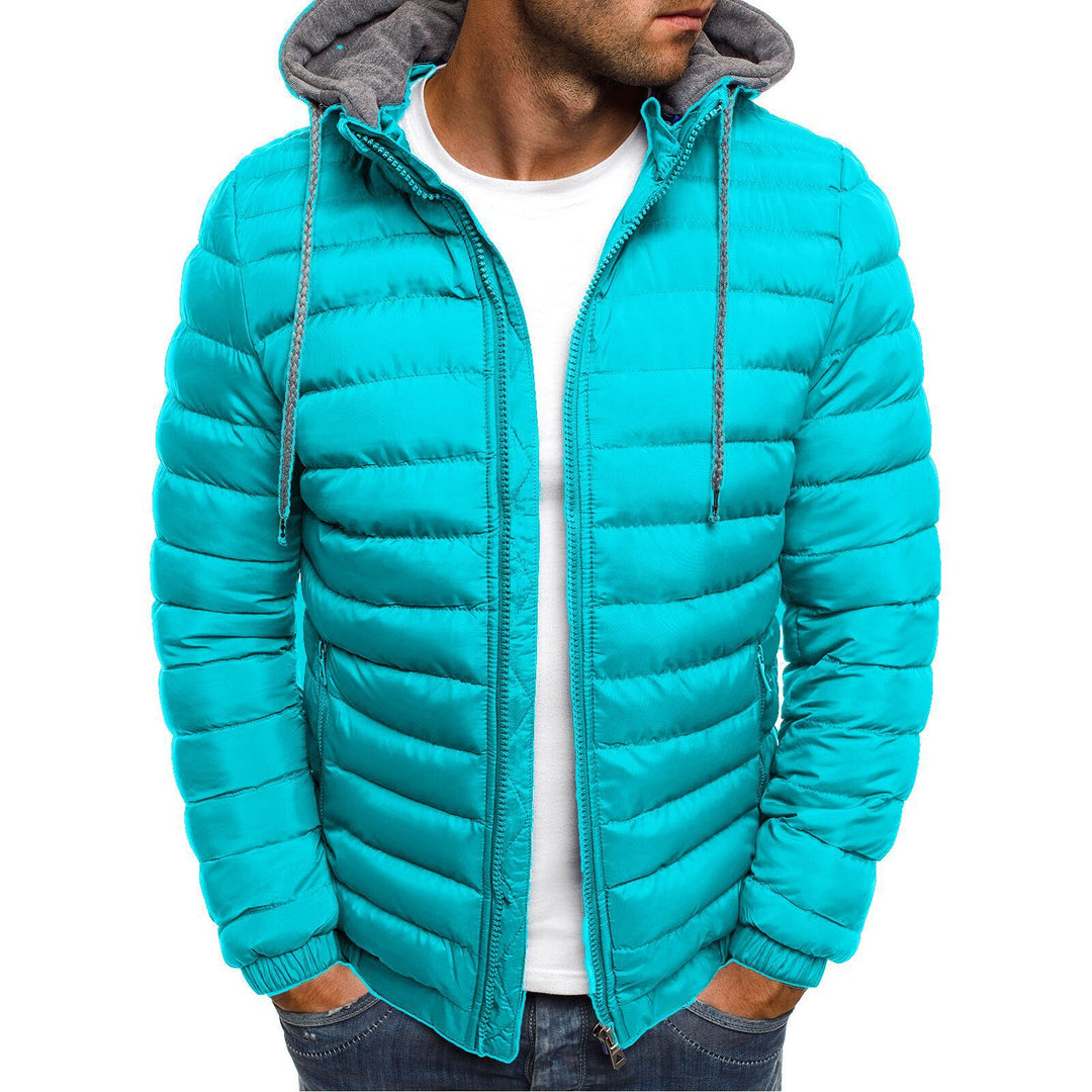 Herren nan ultraleichte Steppjacke mit kontrastkapuze, Thermofüllung und elastischen Bündchen Drune