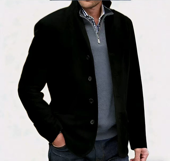Herren Sakkojacke aus Wildlederoptik mit Stehkragen Drune