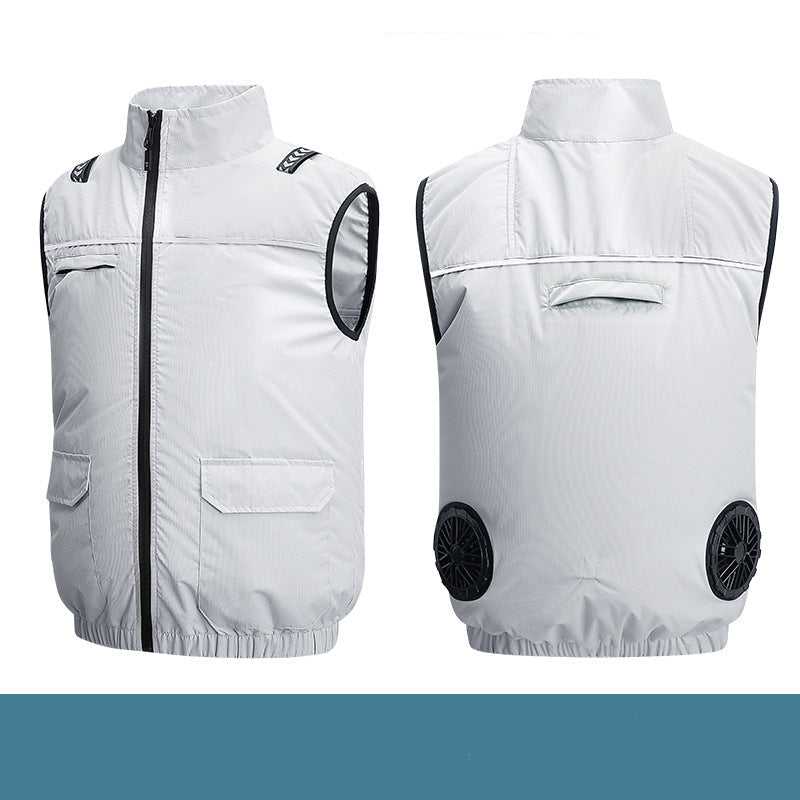 Unisex nan leichte kühlende Arbeitsweste mit integrierten Ventilatoren und externem Akku Drune