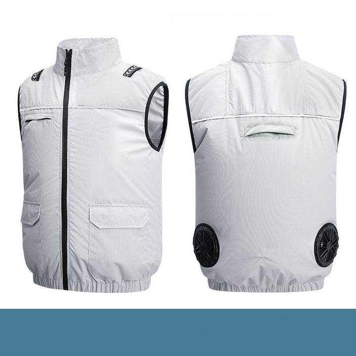Unisex nan leichte kühlende Arbeitsweste mit integrierten Ventilatoren und externem Akku Drune