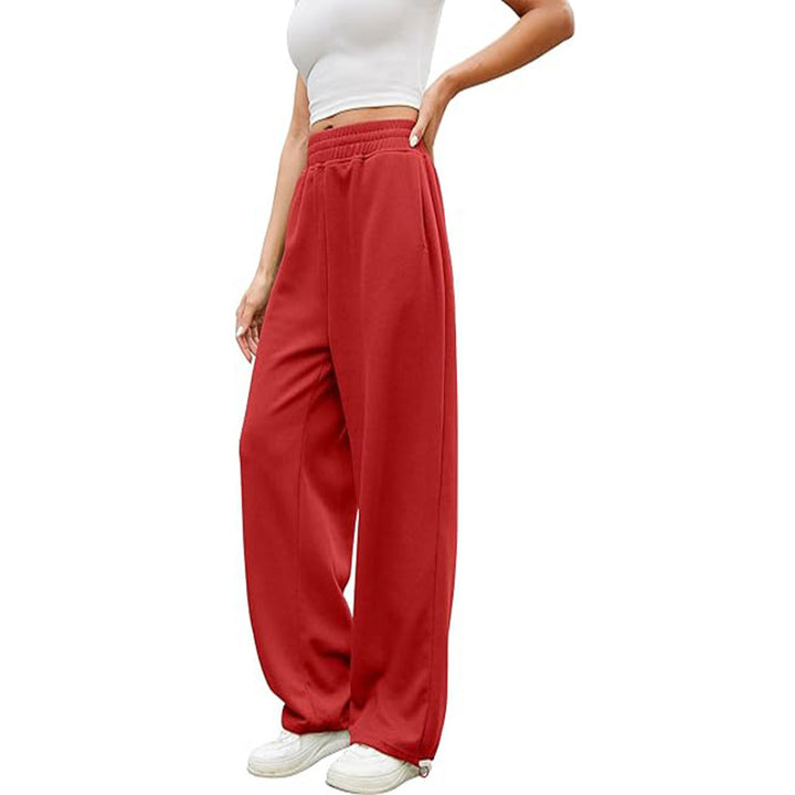Damen nan locker fallende Sweatpants mit extra weitem Bein, hohem Bund und Kordelzug Drune