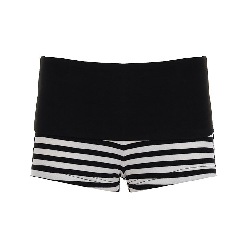 Damen Sportliche Shorts mit breitem elastischem Bund und modernem Streifenmuster Drune