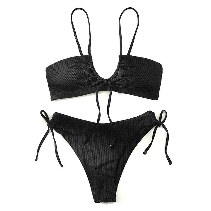 Damen Triangel-Bikini mit verstellbaren Schnürungen Drune
