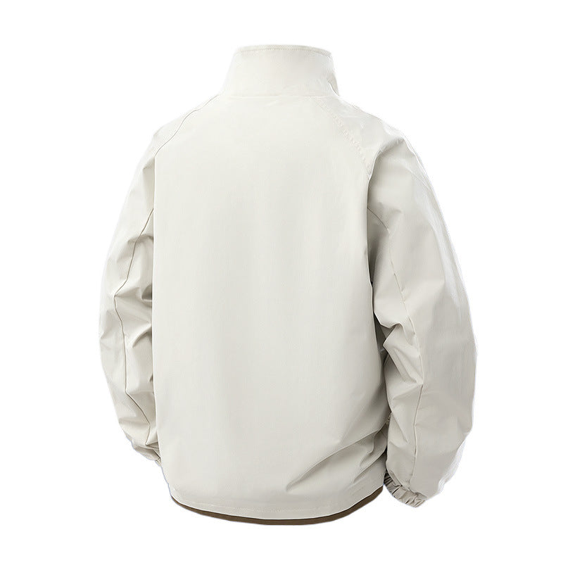 Herren Leichter Urbaner Blouson mit hohem Stehkragen, Kontrastfutter und Pattentaschen Drune