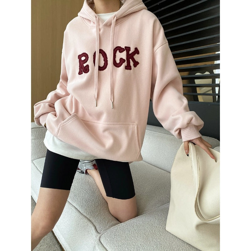 Damen Hoodie mit auffälligem Schriftzug Drune