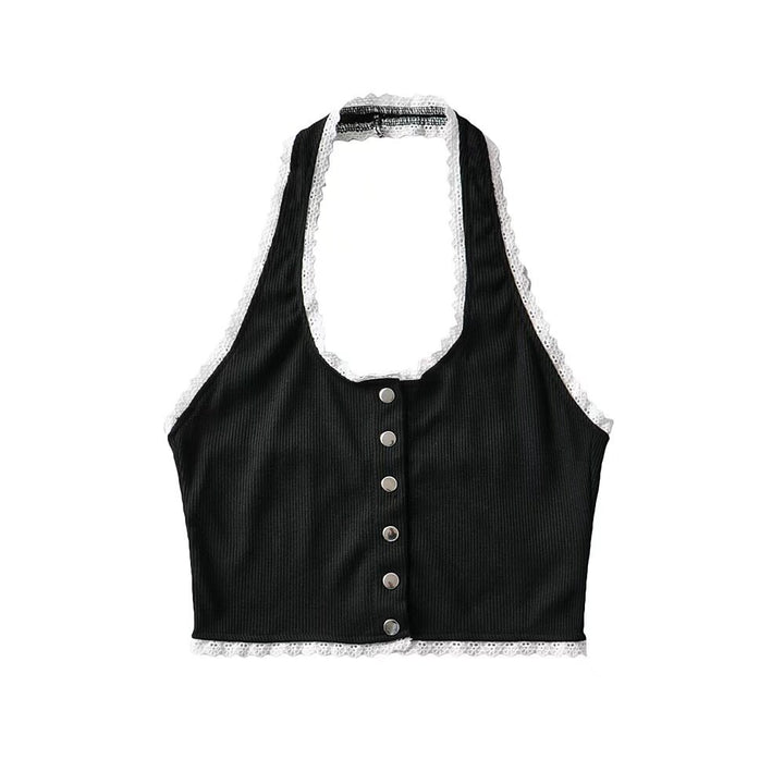 Damen Cropped Top mit Spitzendetails Drune