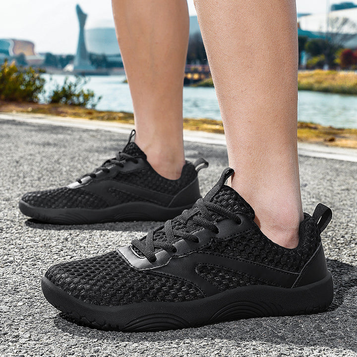 Herren nan urbaner Mesh-Runner mit dreidimensionalem Belüftungsgewebe, stoßdämpfender Leichtschaum-Zwischensohle und Fersen-Zuglasche Drune