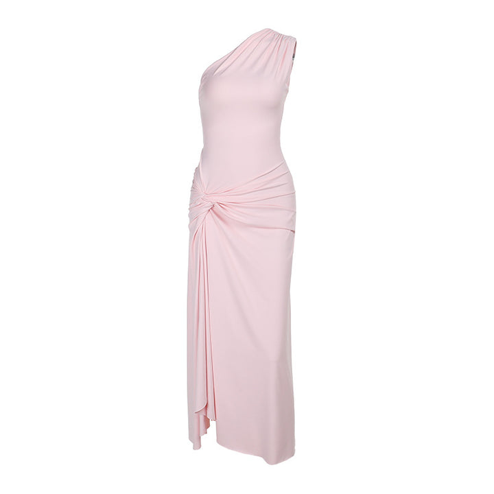 Damen Elegantes Maxikleid mit asymmetrischem Schnitt und seitlichem Schlitz Drune