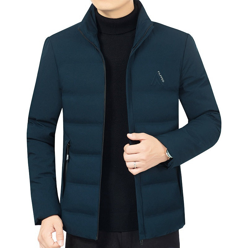 Herren Leicht wattierte City-Steppjacke mit Stehkragen und Reißverschlusstaschen Drune