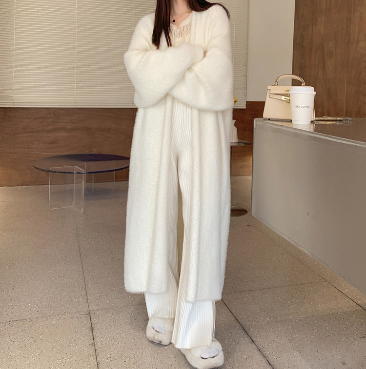 Damen Langer Übergroßer Maxi-Strickcardigan mit offener Front Drune