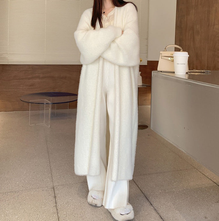 Damen Langer Übergroßer Maxi-Strickcardigan mit offener Front Drune