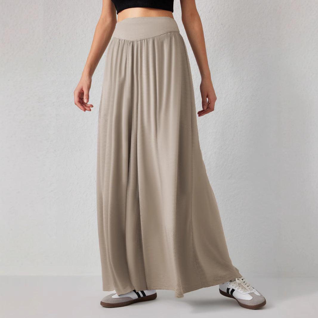 Damen weite Jersey-Hose mit hohem Bund Drune