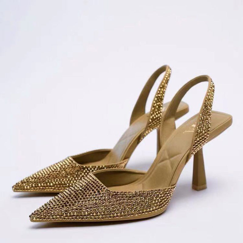Damen Glamouröse Slingback-Pumps mit Strassverzierungen Drune