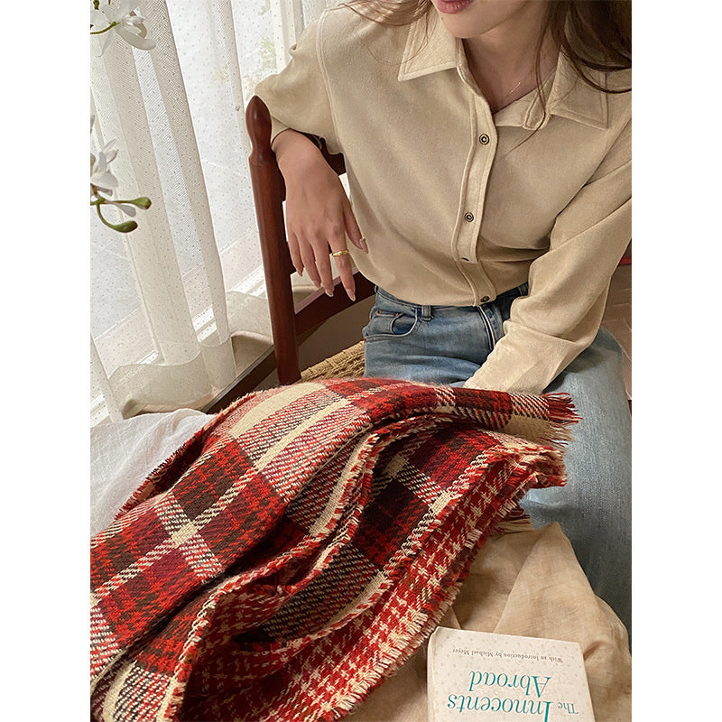 Damen lässige Bluse mit feinen Knöpfen Drune