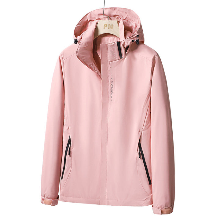 Herren Wasserdichte Softshell-Jacke mit Kapuze, Reißverschluss-Taschen und verstellbaren Bündchen Drune