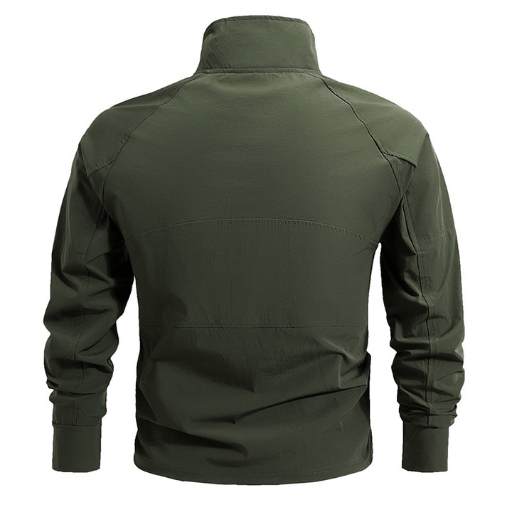 Herren nan taktisches Halbzip-Combatshirt mit Ärmeltaschen, elastischen Bündchen und atmungsaktivem Stretchmaterial Drune