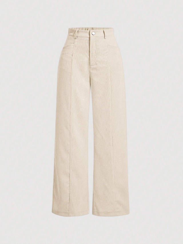 Damen weite High-Waist-Hosen Drune