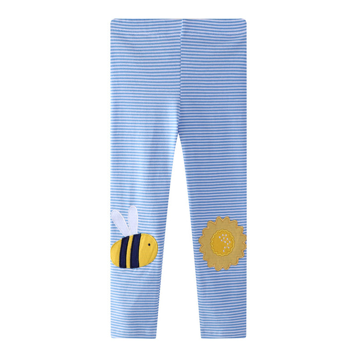 Mädchen Leggings mit buntem Bienen- und Sonnenmotiv Drune