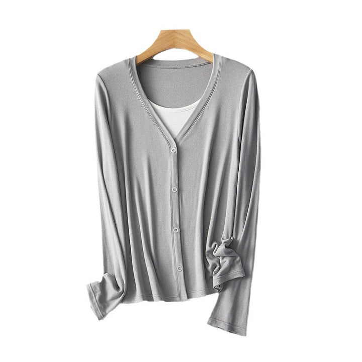 Damen Leichtgewicht Langarm Button-Up Cardigan Drune