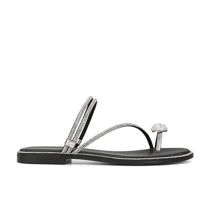 Damen Elegante mit Strass-Verzierte Rutsch-Sandalen Drune
