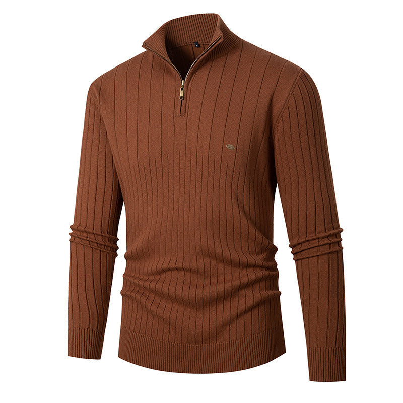 Herren modischer Pullover mit Reißverschluss und feinem Rippdesign Drune