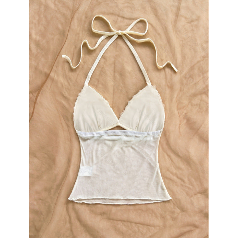 Damen Crop-Top mit Rüschendetails und leichtem Stoff Drune
