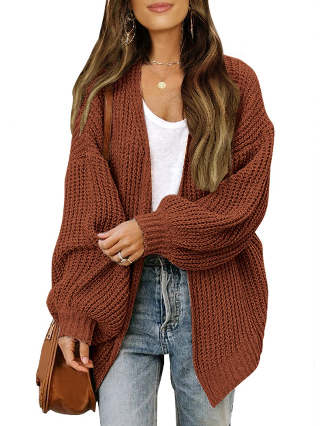 Damen Übergroßer Strickpullover Drune