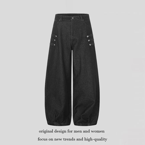 Damen Hochtaillierte Balloon-Culotte-Jeans mit elastischem Saum Drune