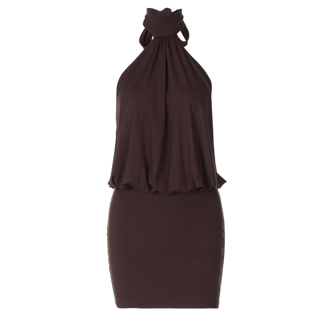 Damen Halterkleid mit figurbetonter Silhouette und fließendem Rock Drune