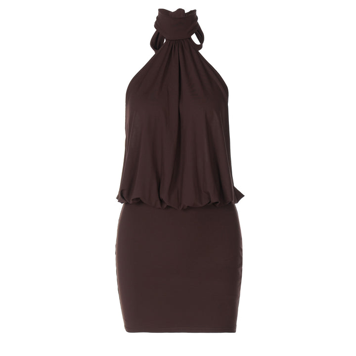 Damen Halterkleid mit figurbetonter Silhouette und fließendem Rock Drune