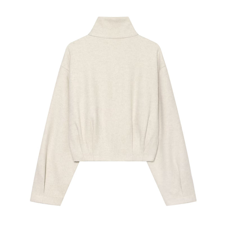 Damen Lässiges Lounge-Set mit Stehkragen-Zipjacke und weitem Sweatpants Drune