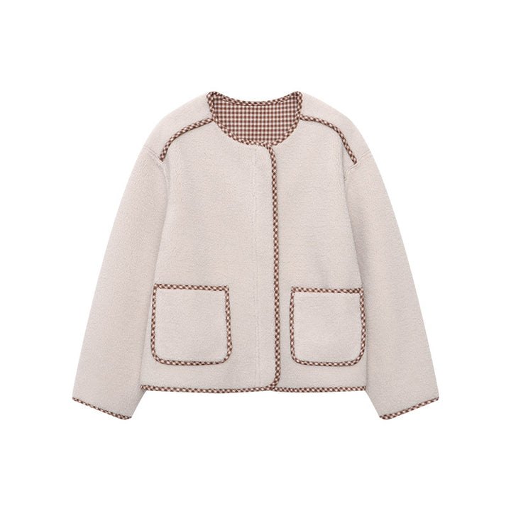 Damen Lässige Teddyjacke mit einzigartigen Details und praktischen Taschen Drune
