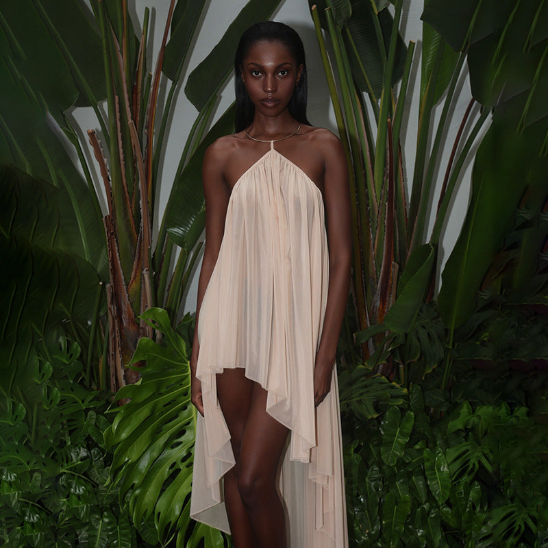 Damen Luftiges Sommerkleid mit asymmetrischem Schnitt Drune