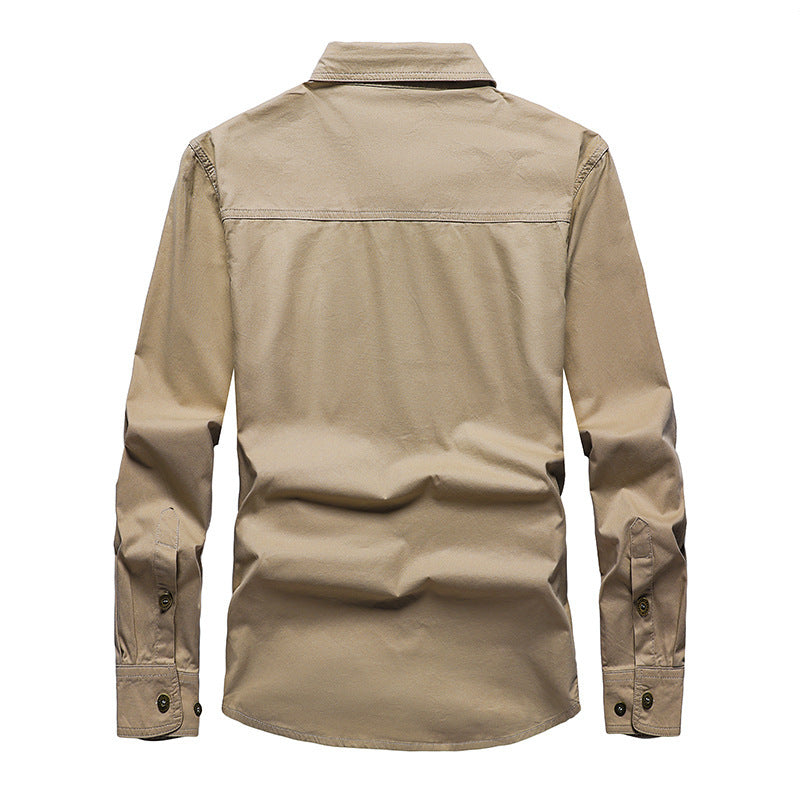 Herren Robustes Canvas-Hemdjacke im Utility‑Stil Drune