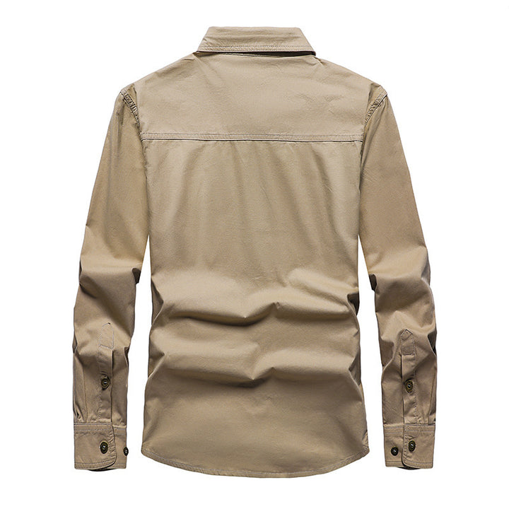 Herren Robustes Canvas-Hemdjacke im Utility‑Stil Drune