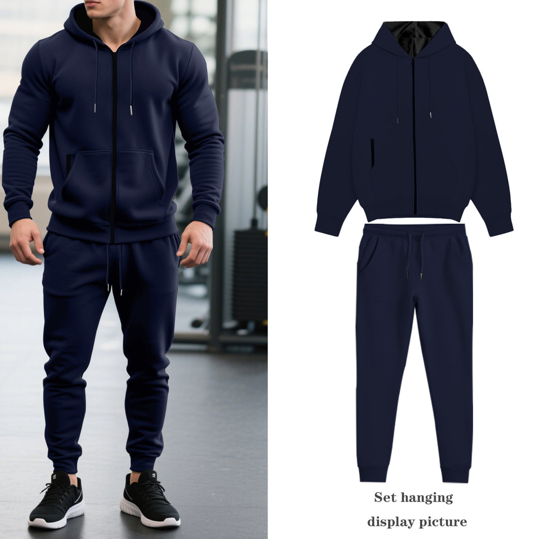 Herren nan zweiteiliges Performance Fleece Jogginganzug-Set mit Kapuzenjacke, verdecktem Reißverschluss und tapered Jogginghose Drune