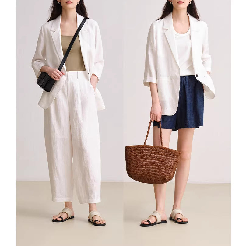 Damen Bequeme und elegante Leinenhose Drune